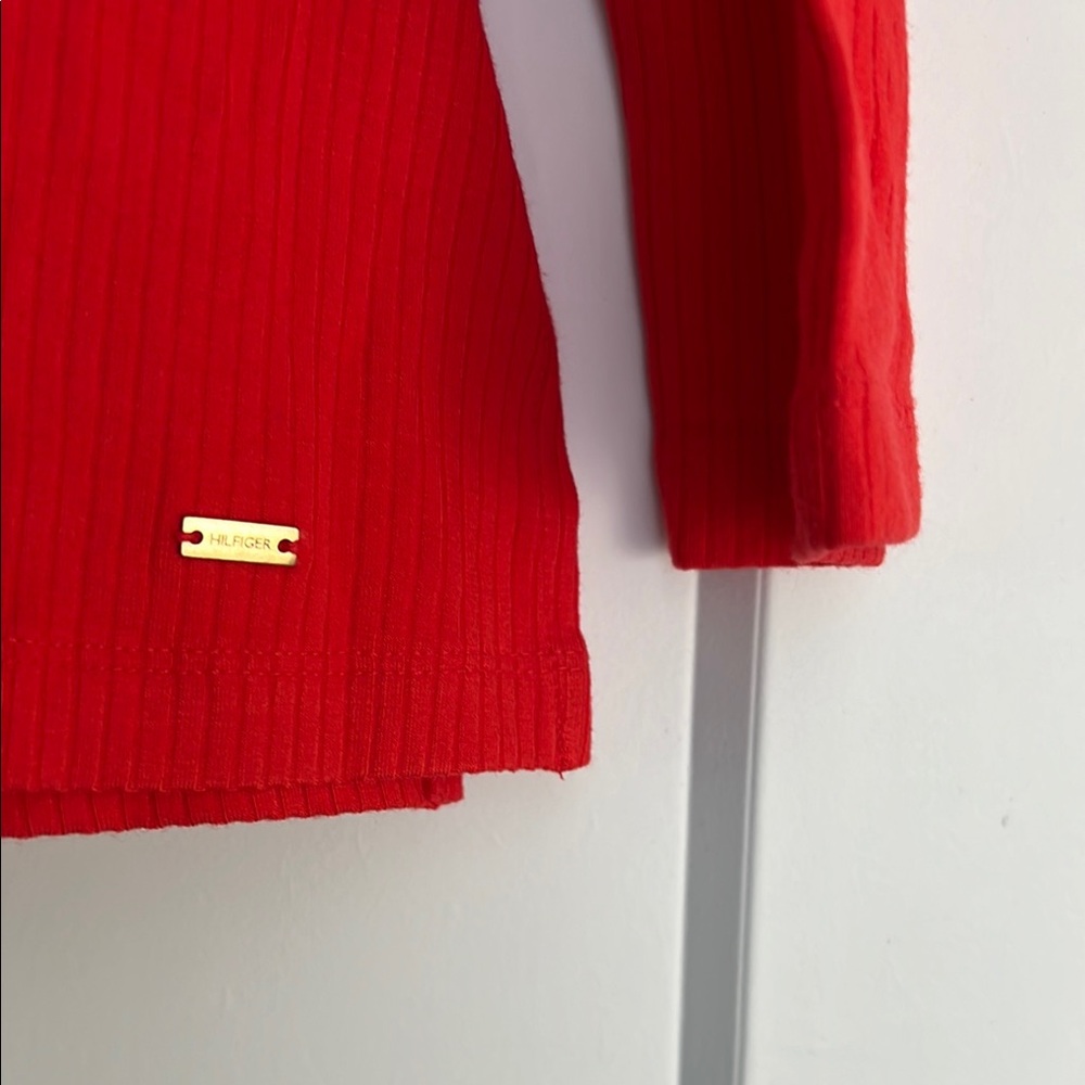 Vibrant Red Ribbed Top - Picture 3 of 5